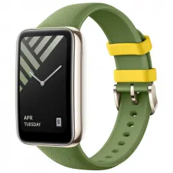 Xiaomi Correa de Silicona con Textura de Cuero Verde Pino para Smart Band 7 Pro