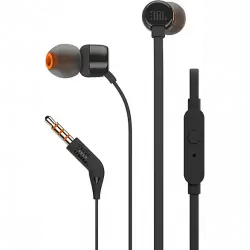 Auriculares de botón - JBL T110, De botón, Con cable, Micrófono, Pure Bass JBL, Negro