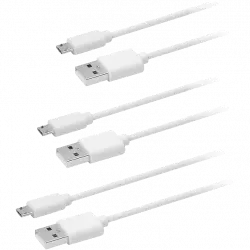 Cable USB - OK OZB-503, De a Micro USB, Pack de 3, Tamaños diferentes, Blanco