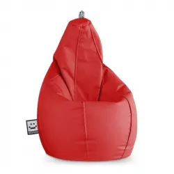 Happers Puff Pera Polipiel para Exterior/Interior Rojo XXL