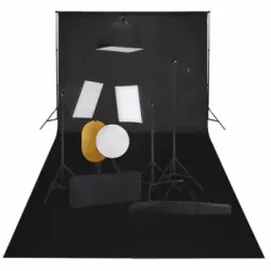 Kit De Estudio Fotográfico Con Luces Softbox Fondo Y Reflector Vidaxl