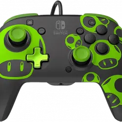 Mando - PDP 1-Up Glow in The Dark Rematch, Para Nintendo Switch y OLED, Alámbrico, Con cable, Brilla en la oscuridad, Negro Verde