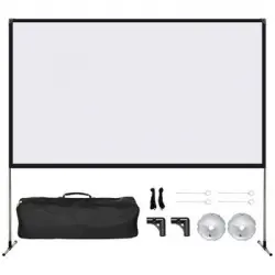 Pantalla Proyector De Poliéster Pvc Homcom 187x50x167,5 Cm-blanco