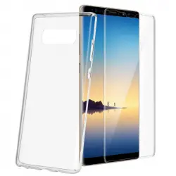 Avizar Funda Silicona Transparente + Cristal Templado para Samsung Galaxy Note 8