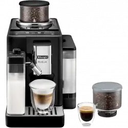 Cafetera superautomática - De Longhi Rivelia EXAM440.55.G, 19 bar, 1450 W, 2 tazas, Pantalla táctil, Depósito leche, Negro