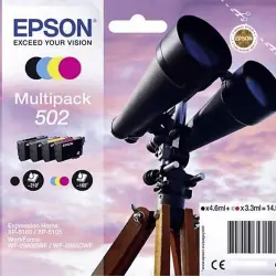 Cartucho de tinta - Epson 502, 3.3ml, 4.6ml, 210 páginas, 165páginas Negro, Cian, Magenta,