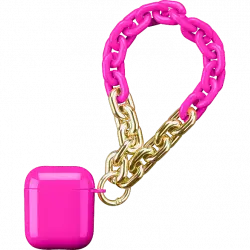 Funda - CellularLine Chain, Para Airpods, Con cadena, Oro y Rosa