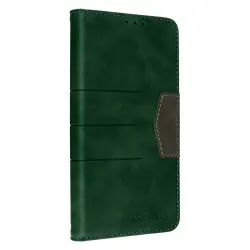Funda Para Galaxy S23 Tarjetero Y Soporte Vídeo Polipiel Bicolor Verde Oscuro
