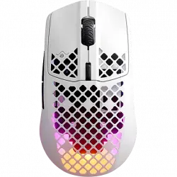 Ratón gaming - SteelSeries Aerox 3 Wireless 2022 Edition, Inalámbrico, Bluetooth, 18000 CPI, RGB, IP54, Blanco