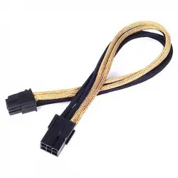 SilverStone PP07-IDE6BG Cable Extensor de Alimentación 6 Pin a PCI-E 6 Pin Macho/Hembra 25cm Negro/Oro