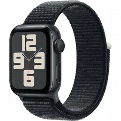 APPLE Watch SE (2023), GPS, 40 mm, Caja de aluminio medianoche, Vidrio delantero Ion-X, Correa Sport Loop medianoche