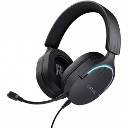 Auriculares gaming - Trust GXT 490 Fayzo, Micrófono integrado, Iluminación RGB, Para PC/PS4/PS5, Negro