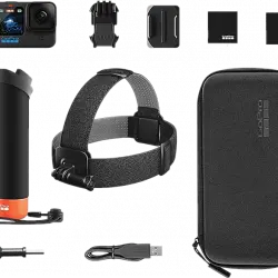 Cámara deportiva - GoPro HERO12 Black Bundle Accesori, HyperSmooth, 27 Megapixel, 5.3 K, HDR, Negro