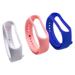 Friendly License - Pack 3 Correas Para Xiaomi Mi Band 7 Azul, Blanco Y Rosa