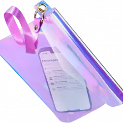 Funda - CellularLine VOYAGERPOUCH23T, Resistente al agua, Con correa, Certificación IP64, Transparente