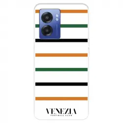 Funda Para Realme Narzo 50 5g Del Venezia Football Club Fondo Blanco Rayas - Licencia Oficial Venezia Football Club