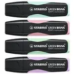 Pack 4 marcadores fluorescente STABILO GREEN BOSS Pastel