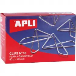 Apli Caja 50 Clips Mariposa Nro 10 Plata