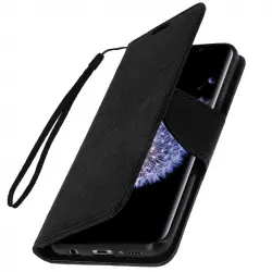 Avizar Fancy Style Funda Libro Negra para Samsung Galaxy S9