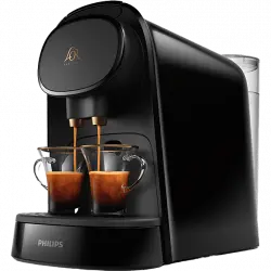 Cafetera de cápsulas - Philips LM8012/60 L'OR Barista, 2 tazas o 1 doble, 19 bares, Depósito l, Negro