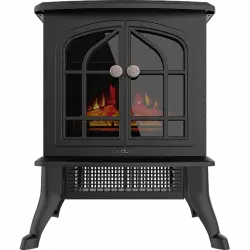 Chimenea eléctrica - Cecotec ReadyWarm 2000 Flames, W, 2 niveles, Termostato ajustable, Control de llamas, Black