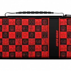 Funda - PDP Travel Case Plus Glow Super Icon, Para Nintendo Switch, Con cremallera, Rojo y negro