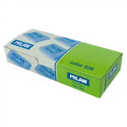 Milan Caja de 36 Gomas de Borrar Nata 936 Rectangulares Colores Fluorescentes