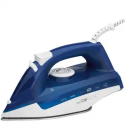 Plancha Ropa Vapor, Suela Cerámica, 7 Funciones, 34 Boquillas Vapor, Termostato, Cable 360o Blanco/azul 2200w Clatronic Db 3704