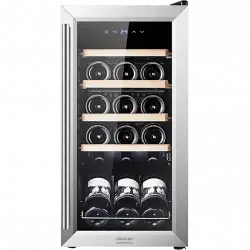 Vinoteca - Cecotec 02343 GrandSommelier 15000 Inox Compressor, Compresor, 15 botellas, 5 18 ºC, LED, Negro