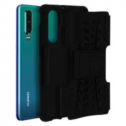 Avizar Carcasa Antigolpes con Soporte Negra para Huawei P30