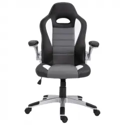 HomCom Silla Gaming Ergonómica Gris/Negro