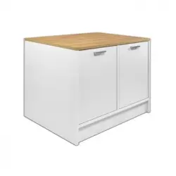 Isla De Cocina Mechila 120x90x90 Cm Color Color Natural Claro, Blanco Venta-unica
