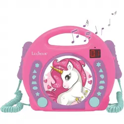 Lexibook Unicornio Reproductor CD Portátil con 2 Micrófonos