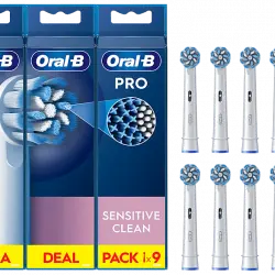 Recambio para cepillo dental - Oral-B Pro Sensitive Clean, Cabezales De Recambio, 9 Unidades