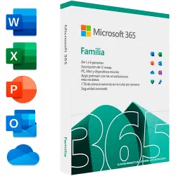 Software - Microsoft Office 365 Familia, 1 año (Formato Físico)