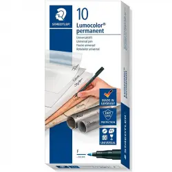 Staedtler Lumocor 318 Caja 10 Rotuladores Permanentes 0.6mm Azul