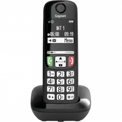 Teléfono - Gigaset E270 /Single /B, Inalámbrico, Bloqueo de llamadas, Compatible con ayudas auditivas, Volumen ajustable, Despertador, Negro