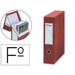 Archivador Con Tapa Pardo Carton Forrado Ollao Lomo Din A4 80 Mm Color Rojo 335x250x80 Mm