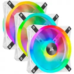 Corsair iCUE QL120 RGB PWM Triple Fan Kit Blanco con Lightning Node Core 120mm