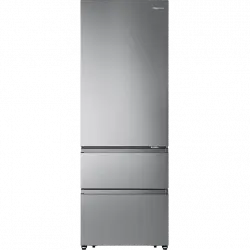 Frigorífico combi - Hisense RT641N4AIE, No frost, 200 cm, 149 l, Inverter, Cajón frutas y verduras, Inox