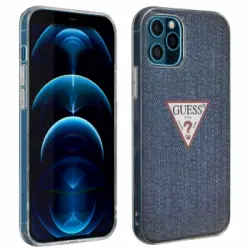 Funda Iphone 12 Pro Max Guess Jeans Series Efecto Denim - Azul Oscuro