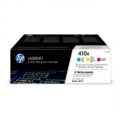 HP - Pack De 3 Tóner Originales LaserJet 410X Tricolor Alta Capacidad (CF252XM)