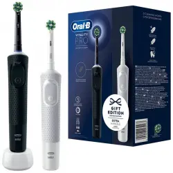 Oral-B Vitality Pro Duo Cepillos de Dientes Eléctricos Negro y Blanco + Cargador