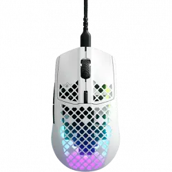 Ratón gaming - SteelSeries Aerox 3 White, Por cable, 8500 CPI, Óptico, USB-C, AquaBarrier, IP54, Blanco