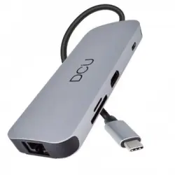 Adaptador Hub Usb C A Hdmi - Audio Jack 3.5mm - 3 Entradas Usb 3.0 Super Speed 5gbps - Rj45 Gigabit Ethernet [10/100/1000 Mbps] - Lector De Tarjetas