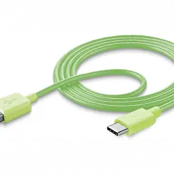 Cable USB - CellularLine USBDATATYCSMART, 1 m, A, C, Verde