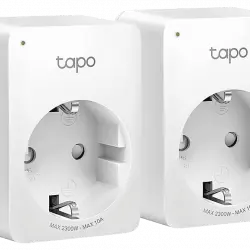 Enchufe inteligente - TP-Link Tapo P100 pack 2, Control por voz, Alexa, Asistente Google, WiFi, Blanco