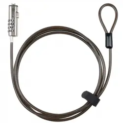 TooQ TQCLKC0035-G Cable de Seguridad Tipo NANO con Combinación para Portátiles 1.5 metros Gris Oscuro