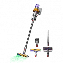 Aspirador escoba - Dyson v15 Detect Absolute, 240 W, 60 min, Inteligente y Potente, 3 Modos, Tecnología Láser, Sensor Suciedad