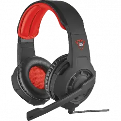 Auriculares gaming - Trust GXT 310, Diadema, Con micrófono, Negro y rojo